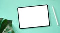 Digital tablet touchpad mockup on green background