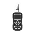 Digital tape measure glyph icon