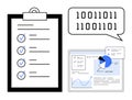 Digital Task Management With Analytics and Binary Data Representation Royalty Free Stock Photo