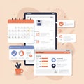 Digital Task Management System Illustration for Productivity and Organization Royalty Free Stock Photo