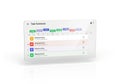 Digital task scheduler application interface with colorful tabs isolated on white background Royalty Free Stock Photo