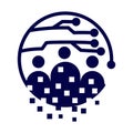 Digital team technology world logo Icon Illustration Brand Identity Royalty Free Stock Photo