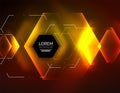 Digital techno abstract background, glowing hexagons Royalty Free Stock Photo