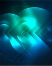 Digital techno wallpaper, glowing abstract background, circles Royalty Free Stock Photo