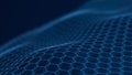 Digital technological background. Abstract structure with connected dots and lines. Big data. 3D rendering Royalty Free Stock Photo