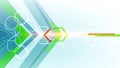 Digital Technology Abstract Background Futuristic Design with Geometric Hexagons Arrows Circuit Lines Royalty Free Stock Photo