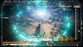 Digital technology abstract background, Hi-Tech futuristic user interface head up display screen with digital data and information Royalty Free Stock Photo
