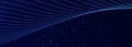 Digital technology background. Big Data. Dynamic wave of glowing particles. Abstract background. 3d rendering Royalty Free Stock Photo