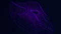 Digital technology background. Big Data visualization. Dynamic wave of glowing particles. Abstract background. 3d Royalty Free Stock Photo