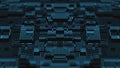 Digital technology background. Directed stream of luminous particles. Big data visualization. 3d rendering