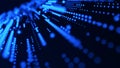 Digital technology background. Directed stream of luminous particles. Big data visualization. 3d rendering