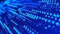 Digital technology background. Directed stream of luminous particles. Big data visualization. 3d rendering