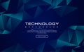 Digital technology banner blue green background concept cyber technology light effect abstract tech, innovation future data Royalty Free Stock Photo
