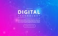 Digital technology banner pink blue background concept with technology line light effects, abstract tech, illustration vector Royalty Free Stock Photo