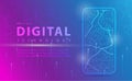 Digital technology banner pink blue background concept with technology line light effects, abstract tech, Map GPS navigation Royalty Free Stock Photo