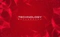 Digital technology banner red background concept, circuit technology light effect, abstract cyber tech, innovation future data Royalty Free Stock Photo