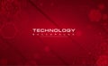 Digital technology banner red background concept, circuit technology light effect abstract cyber tech innovation future data Royalty Free Stock Photo