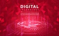 Digital technology banner red background concept circuit technology light effect abstract cyber tech innovation future data Royalty Free Stock Photo