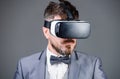 Digital technology for business. Business man virtual reality. Modern gadget. Innovation and technological advances Royalty Free Stock Photo