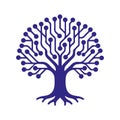 Digital Technology Circuit Board Tree Logo Vector Royalty Free Stock Photo