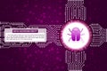 Digital technology concept of background with a hacker bug. Mode Royalty Free Stock Photo