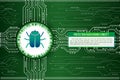 Digital technology concept of background with a hacker bug. Mode Royalty Free Stock Photo