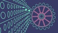 Digital Technology Concept with Binary Code Stream and Gear Symbol Background, vector design Generative AI Royalty Free Stock Photo