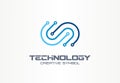 Digital technology creative symbol concept. Electronics, software, hardware upgrade, integration abstract business logo