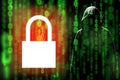 Digital technology data encryption can prevent hacker or data leak in matrix