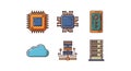Digital Technology and Data Icons Royalty Free Stock Photo
