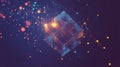 Digital technology displaying abstract network data blockchain concept Royalty Free Stock Photo