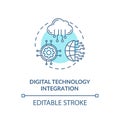 Digital technology integration turquoise concept icon