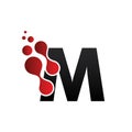 Digital Technology Red M Dotted Letter Logo