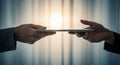 Digital Technology Sharing Hands Transferring Data on Tablet for Business Communication Collaboration Royalty Free Stock Photo