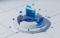 Digital technology storing electronic data and documents in computer system folders Royalty Free Stock Photo