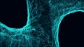 Digital technology wave. Dark cyberspace with motion dots. Futuristic digital background. Abstract music background. Big data