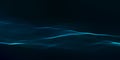 Digital technology wave. Futuristic blue vector illustration. Big data. Low poly shape dots Royalty Free Stock Photo