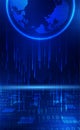 Digital technology world binary code blue background, matrix cyber technology security, abstract data tech secure Royalty Free Stock Photo