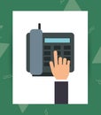 Digital telephone communication device isolated icon