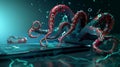Digital Tentacles Emerging from Smartphone