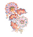 Digital textile flower design for ladies shirt printing