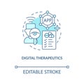 Digital therapeutics turquoise concept icon