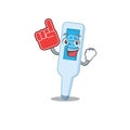 Digital thermometer in cartoon picture design with Foam finger