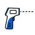 Digital thermometer icon. Body temperature check.