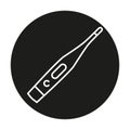 Digital thermometer line black icon