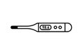 Digital thermometer line icon. Clipart image