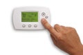 Digital Thermostat and male hand Royalty Free Stock Photo