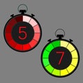 Digital timer. The seconds, stopwatch vector icon,