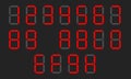 Digital timer counter number display font vector Royalty Free Stock Photo
