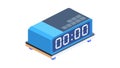 Digital Timer Display Showing Zero Time, vector design Generative AI Royalty Free Stock Photo